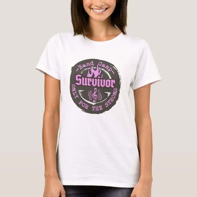 Band Camp Survivor - Rosa T Shirt (Framsida)