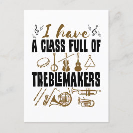 Band Director Teacher Class Fullt of Treblemakers Vykort