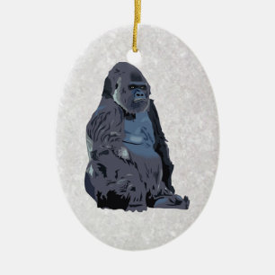 Band eller gorilla julgransprydnad keramik