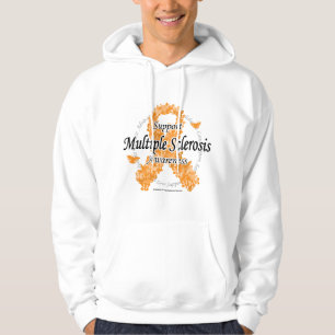 Band för åtskillig Sclerosis av fjärilar Sweatshirt Med Luva