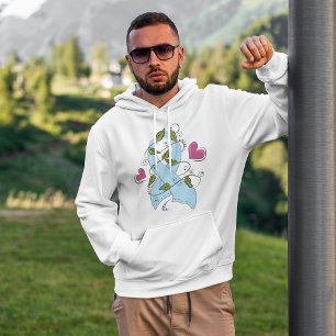 Band för blå medvetenhet hoodie
