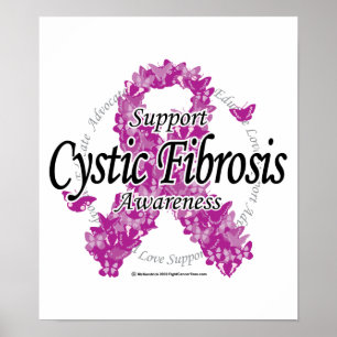 Band för Cystic Fibrosis av fjärilar Poster