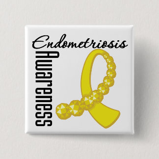 Band för EndometriosismedvetenhetGemstone Knapp