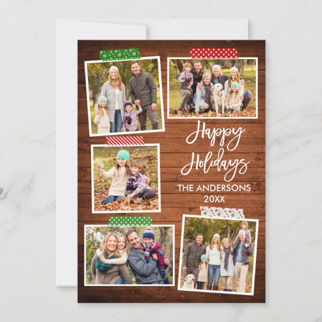 Band för Glad helg-crawlning av penselskript Julkort (Framsida)