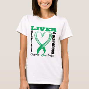 Band för hjärta för levercancer medvetenhet t-shirt