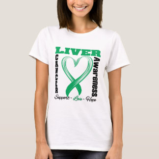 Band för hjärta för levercancer medvetenhet t-shirt