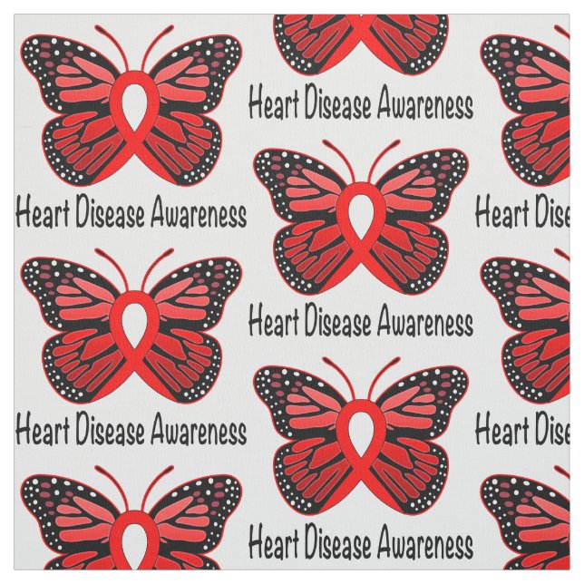 Band för hjärtsjukdomfjärilsmedvetenhet tyg (Provkarta)