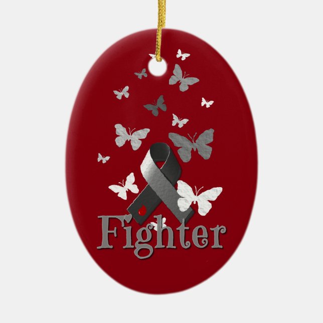 Band för kämpesockersjukamedvetenhet julgransprydnad keramik (Framsidan)