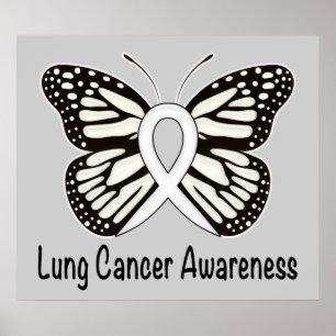 Band för lungcancerfjärilsmedvetenhet poster