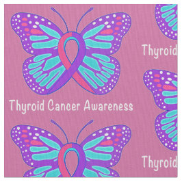 Band för medvetenhet för Thyroidcancerfjäril Tyg