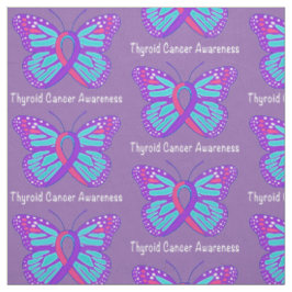 Band för medvetenhet för Thyroidcancerfjäril Tyg