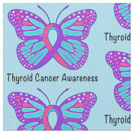 Band för medvetenhet för Thyroidcancerfjäril Tyg