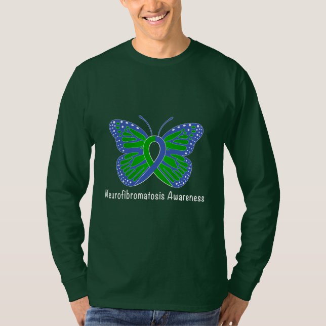 Band för Neurofibromatosisfjärilsmedvetenhet T-shirt (Framsida)