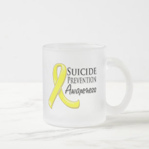 Band för självmordförhindrandemedvetenhet frostad glasmugg