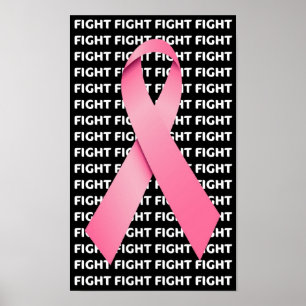 Band för slagsmålbröstcancerrosor poster