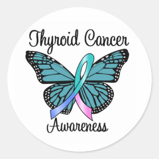 Band för Thyroidcancerfjäril Runt Klistermärke