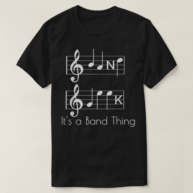 Band Geek Musik noter Stavning Funny för musiker T Shirt (Design framsida)