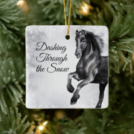 Band genom den vackra julen i Snö Julgransprydnad Keramik