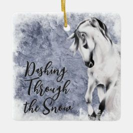 Band genom den vackra julen i Snö Julgransprydnad Keramik