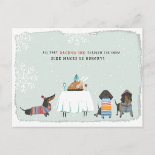 Band genom Snö Cute Dachshund Vykort