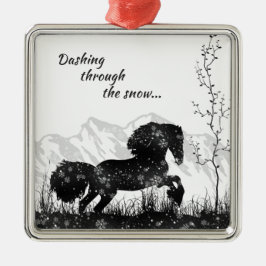 Band genom Snö, häst, bergsområden Helgdag Julgransprydnad Metall