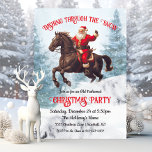 Band genom Snö jultomten Party Inbjudningar<br><div class="desc">Tvätta genom snö till en jul Firande med dessa gammaldags Jultomten som rider på en häst genom snöskogen. Underbar för alla jularrangemang. Perfekt för ett traditionellt party eller ett westernt tema eller cowboyjul party. Alla formuleringar kan ändras för att passa dina behov! Om du vill göra fler ändringar går du...</div>