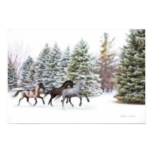 Band genom Snö - Running Horses Art
