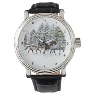 Band genom Snö - Running Horses Watch Armbandsur