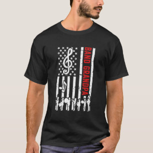 Band Grandpa American Flagga Marching Band Grandpa T Shirt