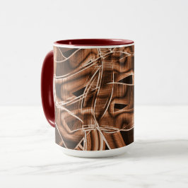 Band kurvor, bruna urlakning med relief och överla mugg