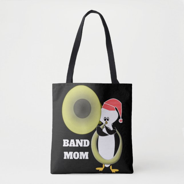 Band Mamma Baby Pingvin Spelar Tuba Tygkasse (Framsida)