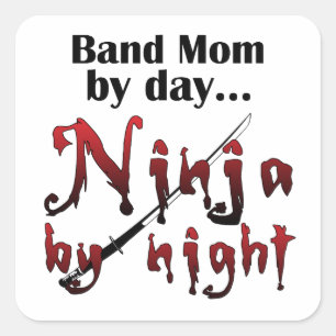 Band Mamma Ninja Fyrkantigt Klistermärke