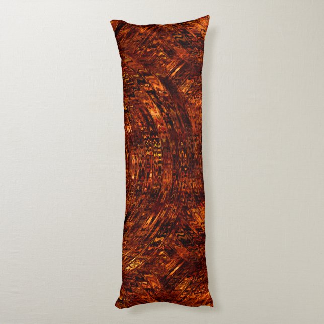 Band med abstrakt i rödaktiga gyllene skuggor kroppskudde (Baksidan (Vertikal))