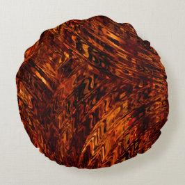 Band med abstrakt i rödaktiga gyllene skuggor rund kudde