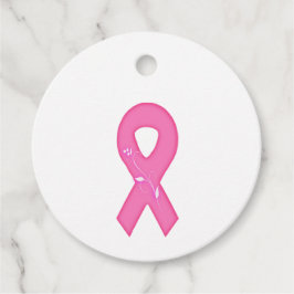 Band med blomma för att öka medvetenheten om bröst gåvor etiketter