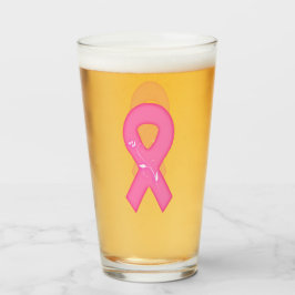 Band med blomma för att öka medvetenheten om bröst glaskopp