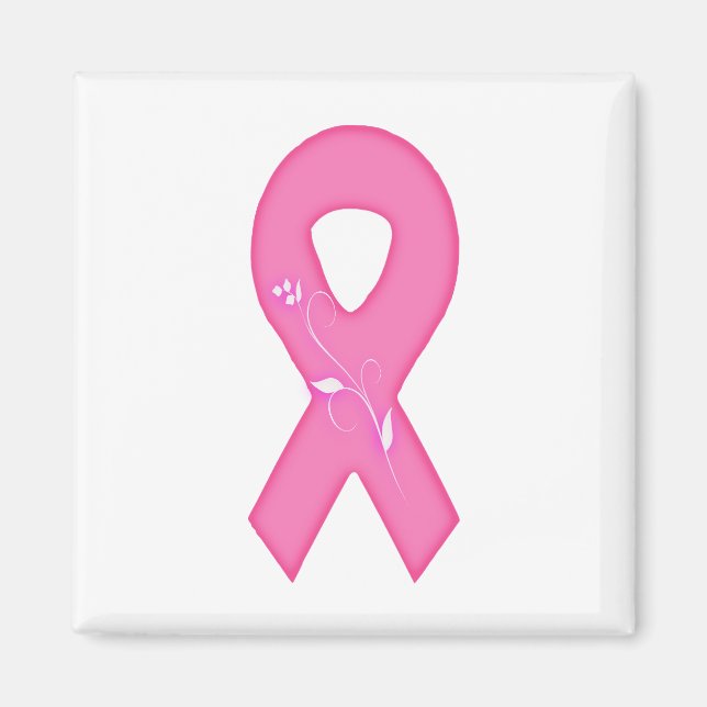Band med blomma för att öka medvetenheten om bröst magnet (Framsidan)