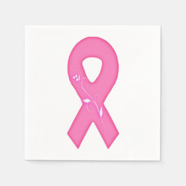 Band med blomma för att öka medvetenheten om bröst pappersservett