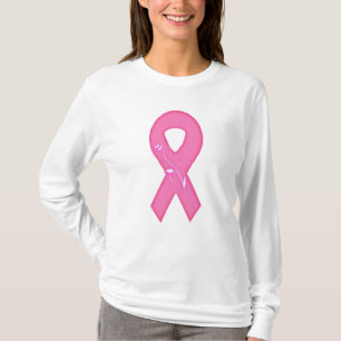Band med blomma för att öka medvetenheten om bröst t shirt