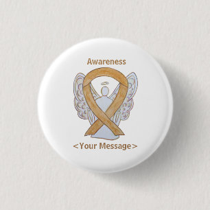 Band med gul medvetenhet Tillägg Cancer Angel Pin Knapp