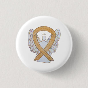 Band med gul medvetenhet Tillägg Cancer Angel Pin Knapp