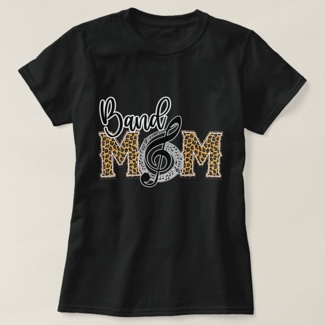 Band Mom Leopard Print Proud Band Mom Musical Marc T Shirt (Design framsida)