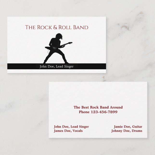 Band Musician Business Card Visitkort (Fram/baksida)