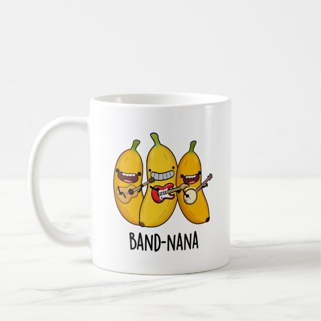 Band-nana Funny Fruit Banana Pun Kaffemugg (Vänster)