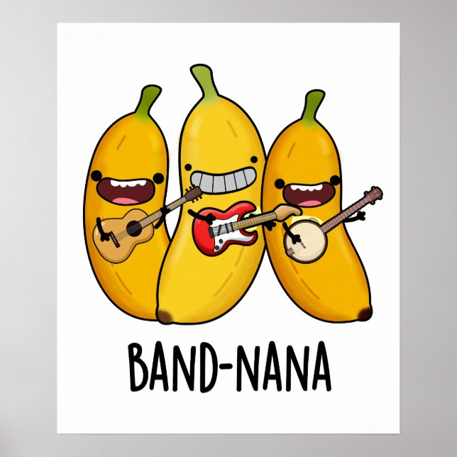 Band-nana Funny Fruit Banana Pun Poster (Framsidan)