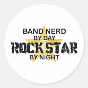 Band Nerd Rockstjärna efter natt Runt Klistermärke