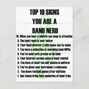 Band Nerd Top 10 Vykort