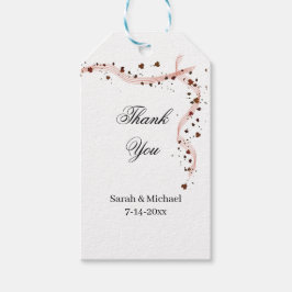 Band och blommor Bröllopstickers hand plockade Presentetikett