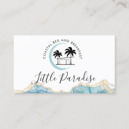 Band- och frukost- och kustuthyrning i handflatan visitkort