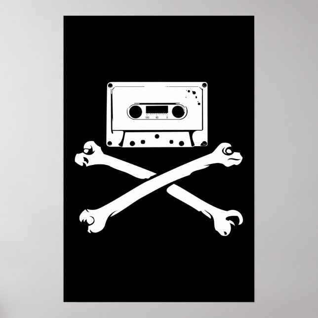 Band och korsben Musik Pirat Piracy Home Taping Poster (Framsidan)